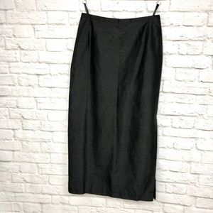 NWOT Black Skirt Size 8 Slim Natural Silk - lined